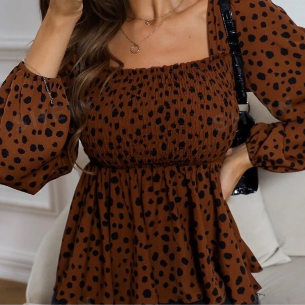 SHEIN - Brown - US M - Women’s Blouse - Trending - Casual - Work
